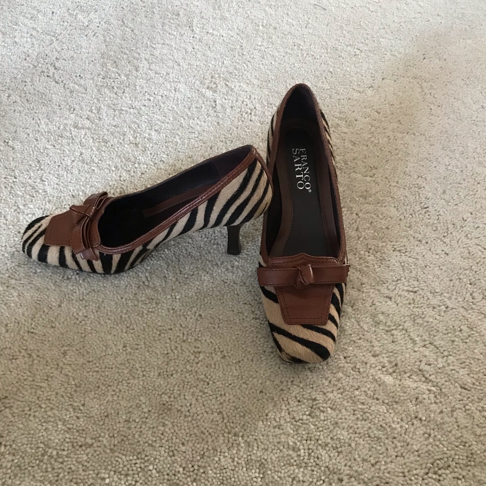 Franco Sarto zebra print heels